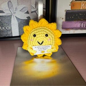 Yellow Crochet Sunflower Home Accent
